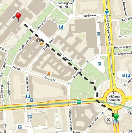 How to get from Vítězné náměstí Station to the Faculty